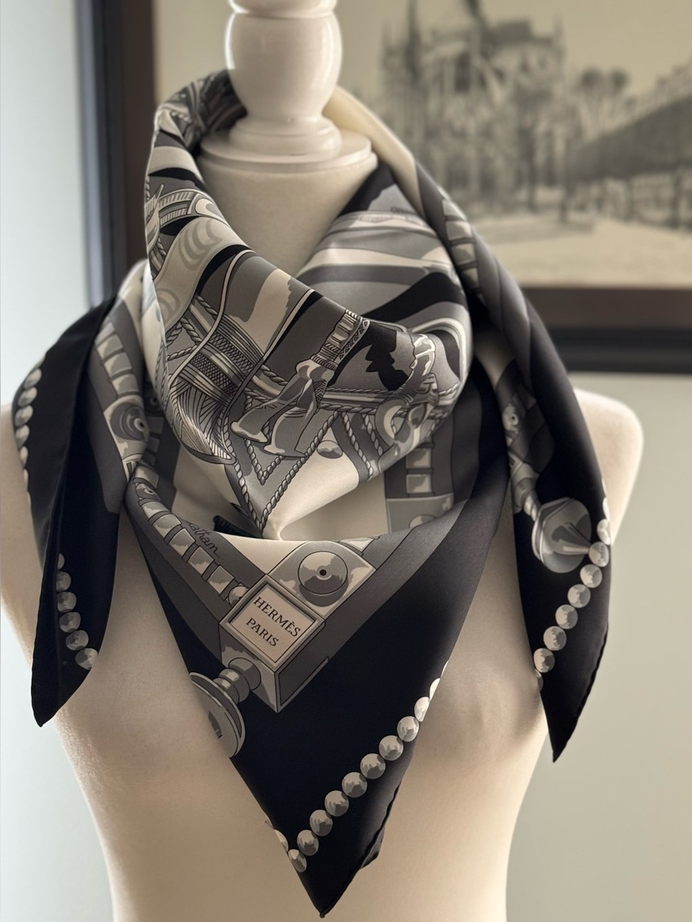 Hermés Scarf Cuillers d'Afrique Silk Carré 90 - RARE Vintage